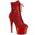 Pleaser ADORE-1020CHRS Plateau Ankle Boots Rhinestones Chrome Red