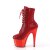 Pleaser ADORE-1020CHRS Plateau Ankle Boots Rhinestones Chrome Red