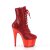 Pleaser ADORE-1020CHRS Plateau Stiefeletten Strass Chrom Rot