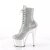 Pleaser ADORE-1020CHRS Plateau Ankle Boots Multi Rhinestones Chrome Silver