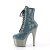 Pleaser ADORE-1020CHRS Plateau Ankle Boots Rhinestones Chrome Turquoise