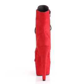 Pleaser ADORE-1020FS Plateau Stiefeletten künstliches Wildleder Rot