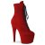 Pleaser ADORE-1020FS Plateau Stiefeletten künstliches Wildleder Rot