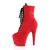 Pleaser ADORE-1020FS Plateau Stiefeletten künstliches Wildleder Rot