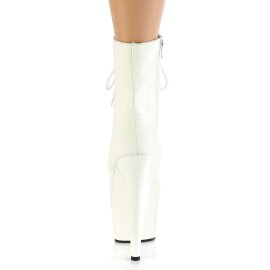 Pleaser ADORE-1020GD Plateau Ankle Boots Leather White