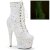 Pleaser ADORE-1020GDLG Plateau Stiefeletten Glitter Weiß