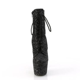 Pleaser ADORE-1020GWR Plateau Ankle Boots Glitter Black