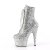 Pleaser ADORE-1020GWR Plateau Ankle Boots Glitter Silver