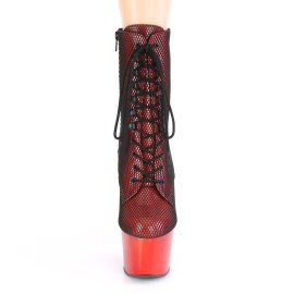 Pleaser ADORE-1020HFN Plateau Ankle Boots Mesh Holo Red
