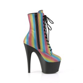 Pleaser ADORE-1020REFL-02 Plateau Ankle Boots Reflection Colorful