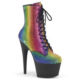 Pleaser ADORE-1020RS Plateau Ankle Boots Rhinestones...