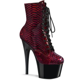 Pleaser ADORE-1020SP Plateau Ankle Boots Snake Red
