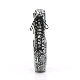 Pleaser ADORE-1020SPWR Plateau Ankle Boots Snake Black White