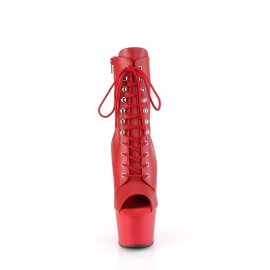 Pleaser ADORE-1021 Plateau Ankle Boots Faux Leather Red