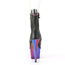 Pleaser ADORE-1021RC-02 Plateau Stiefeletten Kunstleder Chrom Schwarz Bunt