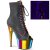 Pleaser ADORE-1021RC-02 Plateau Ankle Boots Faux Leather Chrome Black Colorful