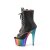 Pleaser ADORE-1021RC-02 Plateau Stiefeletten Kunstleder Chrom Schwarz Bunt