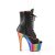 Pleaser ADORE-1021RC-02 Plateau Stiefeletten Kunstleder Chrom Schwarz Bunt