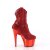 Pleaser ADORE-1029CHRS Plateau Stiefeletten Strass Chrom Rot