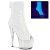 Pleaser ADORE-1031GM Plateau Ankle Boots Mesh Rhinestones White