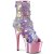 Pleaser ADORE-1031SSQ Plateau Stiefeletten Pailetten Chrom Rosa