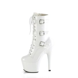 Pleaser ADORE-1043 Plateau Ankle Boots Patent White