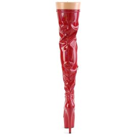 Pleaser ADORE-3000HWR Plateau Overknee Stiefel Holo Rot