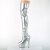 Pleaser ADORE-3000HWR Plateau Overknee Boots Holo Silver