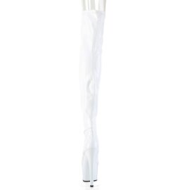 Pleaser ADORE-3000HWR Plateau Overknee Stiefel Holo Weiß