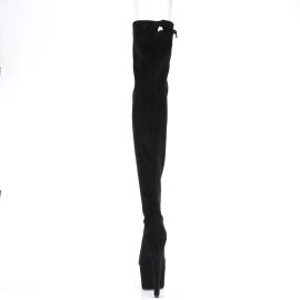 Pleaser ADORE-3008 Plateau Overknee Stiefel künstliches Wildleder Schwarz