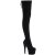Pleaser ADORE-3008 Plateau Overknee Stiefel künstliches Wildleder Schwarz