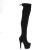 Pleaser ADORE-3008 Plateau Overknee Stiefel künstliches Wildleder Schwarz