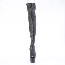 Pleaser ADORE-3011 Plateau Overknee Boots Faux Leather Black