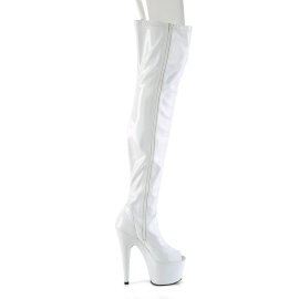 Pleaser ADORE-3011HWR Plateau Overknee Boots Holo White