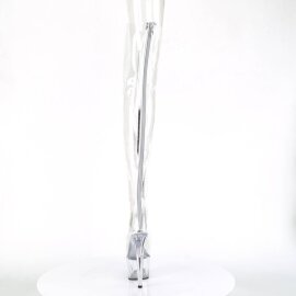 Pleaser ADORE-3021 Plateau Overknee Stiefel Transparent