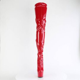 Pleaser ADORE-4000 Plateau Overknee Boots Patent Red
