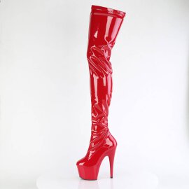 Pleaser ADORE-4000 Plateau Overknee Stiefel Lack Rot