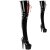 Pleaser ADORE-4001WR Plateau Overknee Stiefel Lack Schwarz