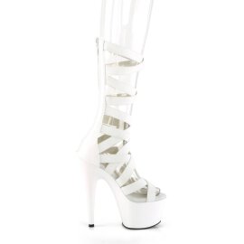 Pleaser ADORE-700-48 Plateau Ankle Boots Faux Leather White