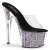 Pleaser ADORE-701CG Plateau Pantoletten Glitter Transparent Silber