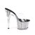 Pleaser ADORE-701CG Plateau Pantoletten Glitter Transparent Silber