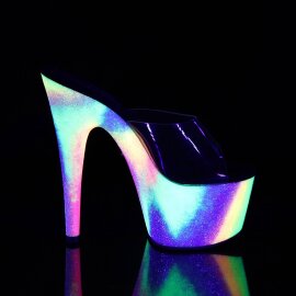 Pleaser ADORE-701GXY Plateau Pantoletten Glitter Transparent Bunt