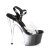 Pleaser ADORE-708T-1 Plateau Sandaletten Rauch Transparent Schwarz