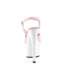 Pleaser ADORE-709 Plateau Sandalettes Patent Light Pink White