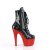 Pleaser BEJEWELED-1020-7 Plateau Stiefeletten Holo Strass Schwarz Rot
