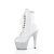 Pleaser BEJEWELED-1020-7 Plateau Ankle Boots Holo Rhinestones White