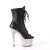 Pleaser BEJEWELED-1021-7 Plateau Ankle Boots Faux Leather Rhinestones Black Silver