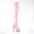 Pleaser BEJEWELED-3000-7 Plateau Overknee Boots Holo Rhinestones Light Pink