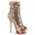 Pleaser BLONDIE-R-1008 Plateau Stiefeletten Pailetten Chrom Rose-Gold