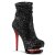 Pleaser BLONDIE-R-1009 Plateau Ankle Boots Sequins Black Red
